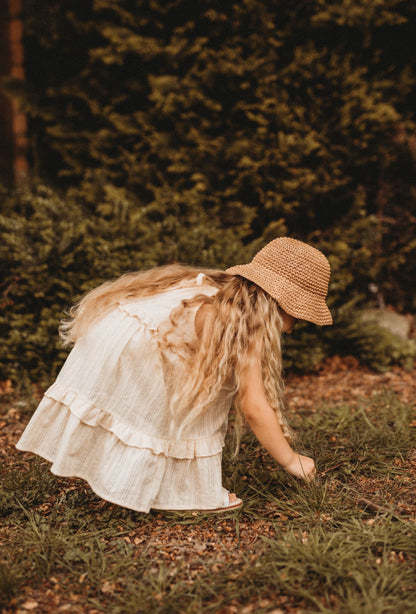 ALICE TIERED MIDI / MAXI SUMMER DRESS IN CREAM - Vintage Blossom